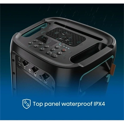 Hisense Party Storm bulihangszóró, 300 W, Bluetooth 5.0, 2 db vezeték nélküli mikrofonnal