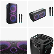 Hisense Party Storm bulihangszóró, 300 W, Bluetooth 5.0, 2 db vezeték nélküli mikrofonnal