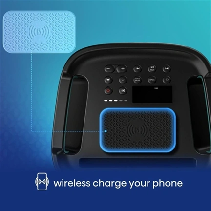 Hisense Party Storm bulihangszóró, 300 W, Bluetooth 5.0, 2 db vezeték nélküli mikrofonnal