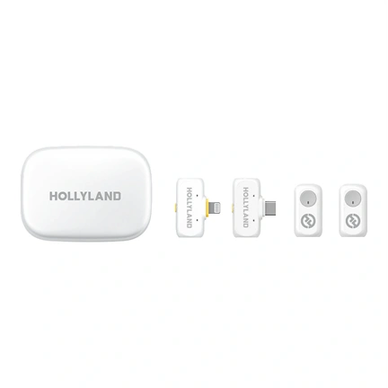 Hollyland LARK A1 Combo Ivory White, with USB-C RX + Lightning RX + Charging Case