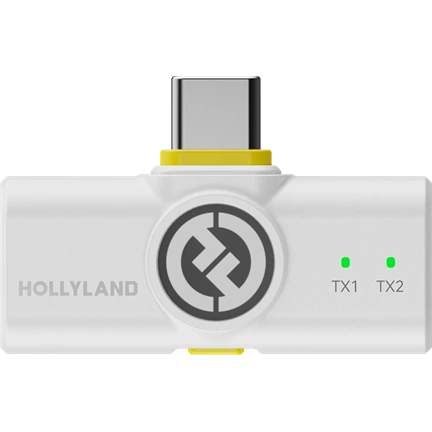 Hollyland Lark M2 USB-C vezeték nélküli csiptetős mikrofon (Duo - Elefántcsont fehér)