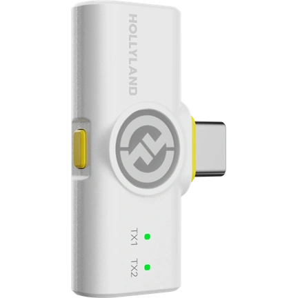 Hollyland Lark M2 USB-C vezeték nélküli csiptetős mikrofon (Duo - Elefántcsont fehér)