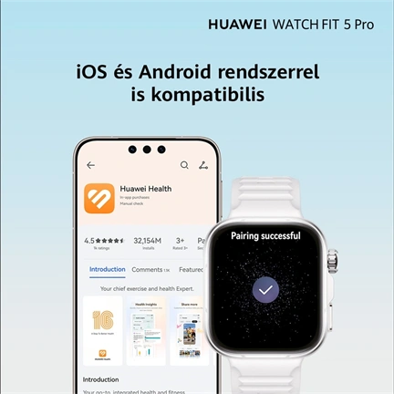 Huawei Watch Fit 5 Pro okosóra, fehér