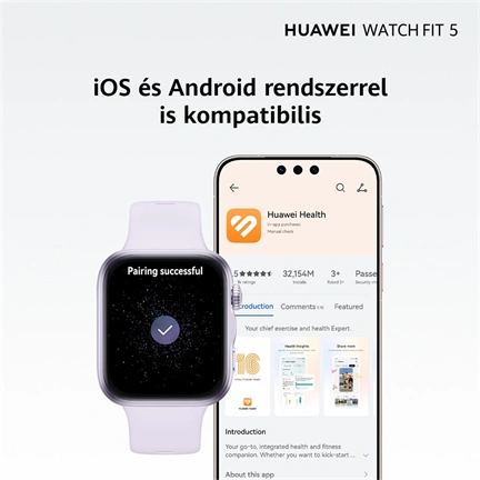 Huawei Watch Fit 5 okosóra, fehér