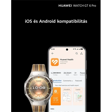 Huawei Watch GT 6 Pro okosóra, 46mm, fekete