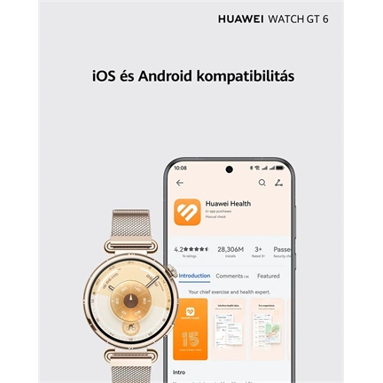Huawei Watch GT 6 okosóra, 46mm, fekete