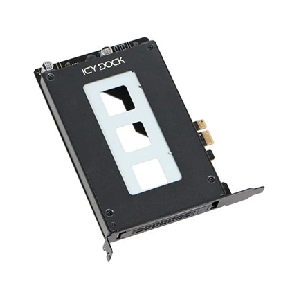 ICY DOCK 2.5” SATA SSD/HDD to PCIe 2.0 x1 Hot-Swap Mobile Rack for PCIe Expansion Slots
