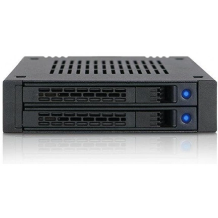 ICY DOCK 2 x 2.5" SAS/SATA HDD/SSD Mobile Rack for External 3.5” Bay - Comparable to Tray-less Design