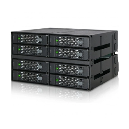 ICY DOCK Rugged Full Metal 8 Bay 2.5” SAS/SATA SSD/HDD Backplane Cage for 2x External 5.25” Bay ICY DOCK Rugged Full Metal 8 Bay 2.5” SAS/SATA SSD/HDD Backplane Cage for 2x External 5.25” Bay