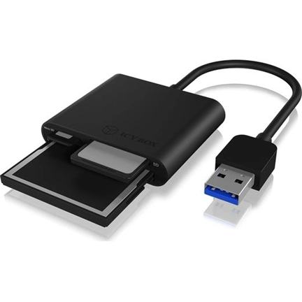 IcyBox External card reader USB 3.0, CF, SD, microSD