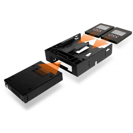Icy Dock MB343SP 3.5” to 5.25” Front Bay Conversion Kit with Additional 2 x 2.5” HDD/SSD Bay Icy Dock MB343SP 3.5” to 5.25” Front Bay Conversion Kit with Additional 2 x 2.5” HDD/SSD Bay