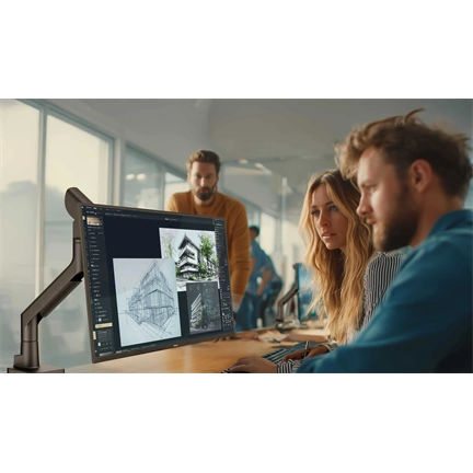 Iiyama DS6001C-B1 asztalra rögzíthető rugós monitorkonzol akár 49"-es monitorhoz pivot funkcióval
