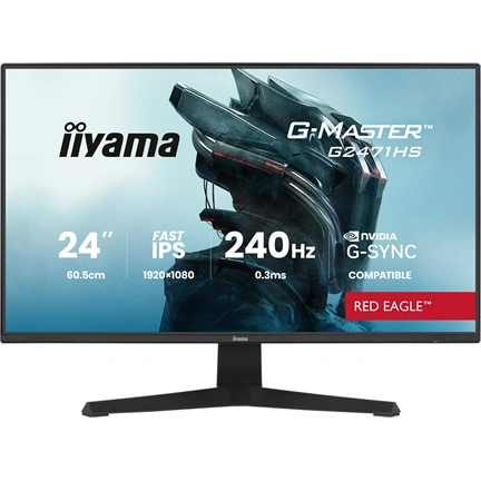 Iiyama G-Master G2471HS-B1 monitor - 23,8", FHD, FastIPS, 0,3ms MPRT, 240Hz, G-Sync Compatible