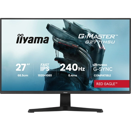 Iiyama G-Master G2771HSU-B1 monitor - 27", FHD, FastIPS, 0,4ms MPRT, 240Hz, G-Sync Compatible, USB hub