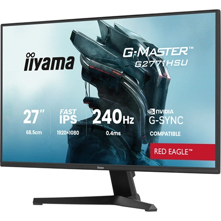 Iiyama G-Master G2771HSU-B1 monitor - 27", FHD, FastIPS, 0,4ms MPRT, 240Hz, G-Sync Compatible, USB hub