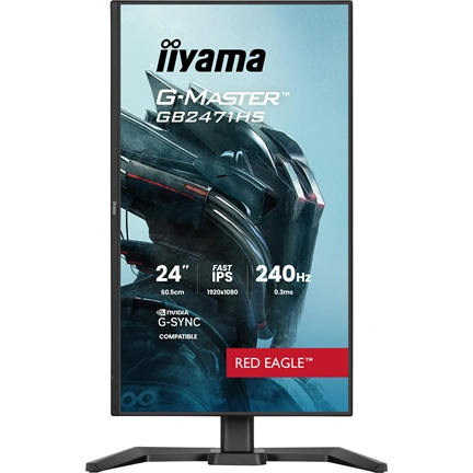 Iiyama G-Master GB2471HS-B1 monitor - 23,8", FHD, FastIPS, 0,3ms MPRT, 240Hz, G-Sync Compatible, állíth. magasság, pivot