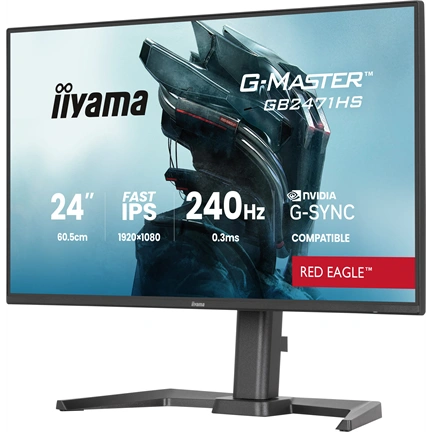 Iiyama G-Master GB2471HS-B1 monitor - 23,8", FHD, FastIPS, 0,3ms MPRT, 240Hz, G-Sync Compatible, állíth. magasság, pivot