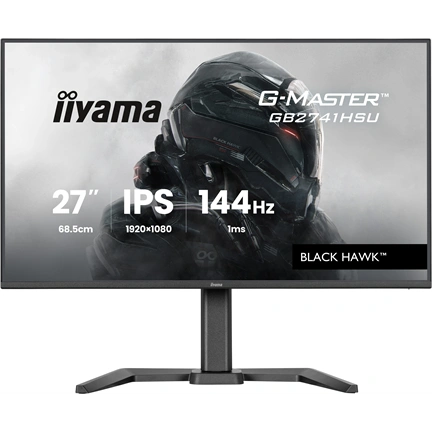 Iiyama G-Master GB2741HSU-B1 monitor - 27", FHD, FastIPS, 1ms, 144Hz, FreeSync, állítható magasságú, pivot, USB hub