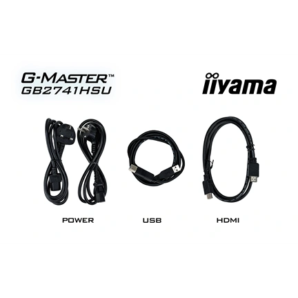 Iiyama G-Master GB2741HSU-B1 monitor - 27", FHD, FastIPS, 1ms, 144Hz, FreeSync, állítható magasságú, pivot, USB hub
