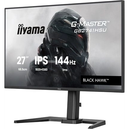 Iiyama G-Master GB2741HSU-B1 monitor - 27", FHD, FastIPS, 1ms, 144Hz, FreeSync, állítható magasságú, pivot, USB hub