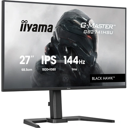 Iiyama G-Master GB2741HSU-B1 monitor - 27", FHD, FastIPS, 1ms, 144Hz, FreeSync, állítható magasságú, pivot, USB hub