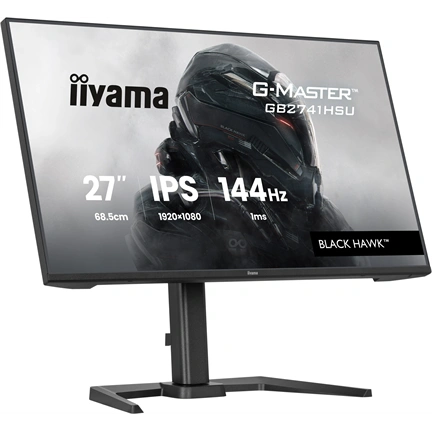 Iiyama G-Master GB2741HSU-B1 monitor - 27", FHD, FastIPS, 1ms, 144Hz, FreeSync, állítható magasságú, pivot, USB hub