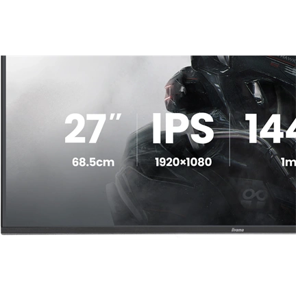 Iiyama G-Master GB2741HSU-B1 monitor - 27", FHD, FastIPS, 1ms, 144Hz, FreeSync, állítható magasságú, pivot, USB hub