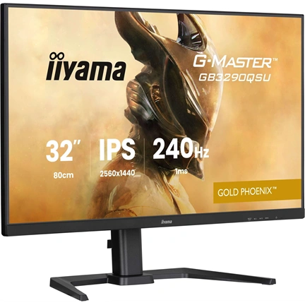 Iiyama G-Master GB3290QSU-B1 monitor - 31,5", QHD, IPS, 1ms, 240Hz, FreeSync Premium, állíth. magasság, USB hub, fekete