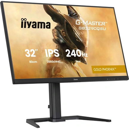 Iiyama G-Master GB3290QSU-B1 monitor - 31,5", QHD, IPS, 1ms, 240Hz, FreeSync Premium, állíth. magasság, USB hub, fekete