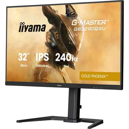 Iiyama G-Master GB3290QSU-B1 monitor - 31,5", QHD, IPS, 1ms, 240Hz, FreeSync Premium, állíth. magasság, USB hub, fekete