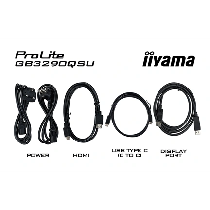 Iiyama G-Master GB3290QSU-B1 monitor - 31,5", QHD, IPS, 1ms, 240Hz, FreeSync Premium, állíth. magasság, USB hub, fekete