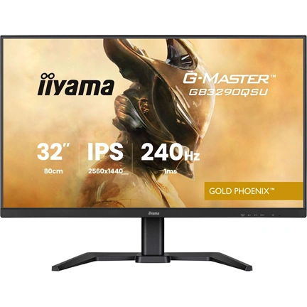 Iiyama G-Master GB3290QSU-B1 monitor - 31,5", QHD, IPS, 1ms, 240Hz, FreeSync Premium, állíth. magasság, USB hub, fekete