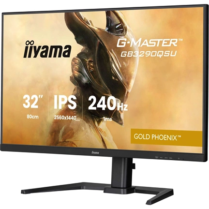 Iiyama G-Master GB3290QSU-B1 monitor - 31,5", QHD, IPS, 1ms, 240Hz, FreeSync Premium, állíth. magasság, USB hub, fekete