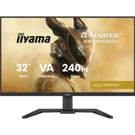 Iiyama G-Master GB3295QSU-B1 monitor - 31,5", QHD, VA, 1ms, 240Hz, FreeSync Premium, állíth. magasság, USB hub, fekete