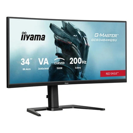 Iiyama G-Master GCB3484WQSU-B2 monitor - 34", UWQHD, ívelt, 1500R, VA, 0,6ms, 200Hz, Dual Mode