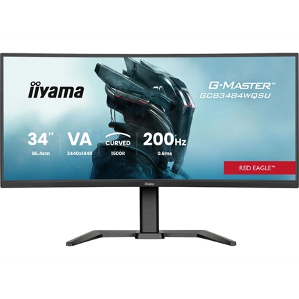 Iiyama G-Master GCB3484WQSU-B2 monitor - 34", UWQHD, ívelt, 1500R, VA, 0,6ms, 200Hz, Dual Mode