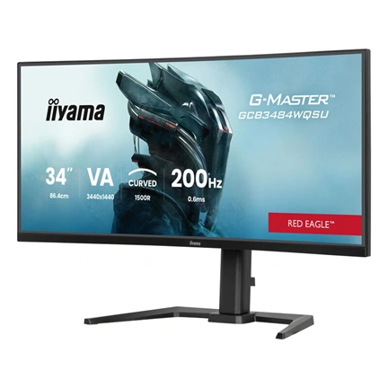 Iiyama G-Master GCB3484WQSU-B2 monitor - 34", UWQHD, ívelt, 1500R, VA, 0,6ms, 200Hz, Dual Mode