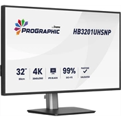 Iiyama ProGraphic HB3201UHSNP-B1 monitor - 31,5", UHD, IPS Black 2.0, 99% DCI-P3, áll. magasság, pivot, KVM, USB hub