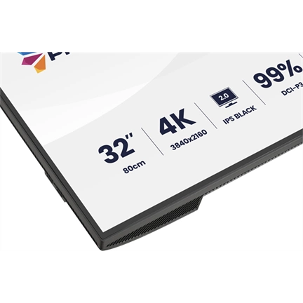 Iiyama ProGraphic HB3201UHSNP-B1 monitor - 31,5", UHD, IPS Black 2.0, 99% DCI-P3, áll. magasság, pivot, KVM, USB hub