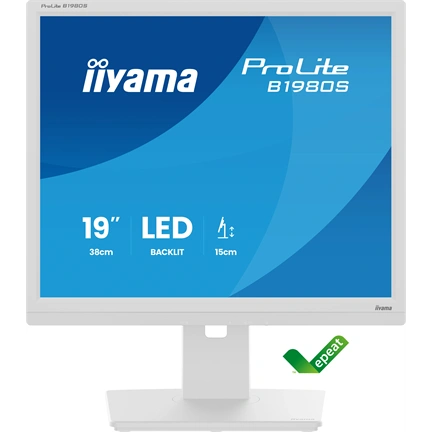 Iiyama ProLite B1980S-W1 monitor - 19" 1280x1024, TN, pivot, fehér
