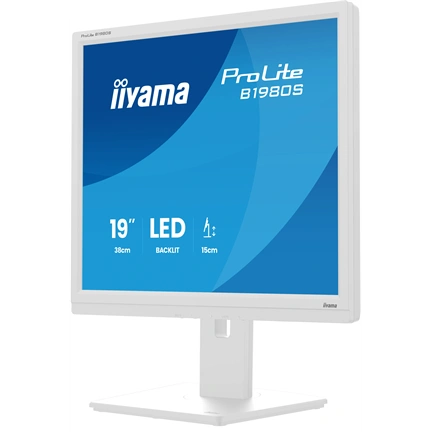 Iiyama ProLite B1980S-W1 monitor - 19" 1280x1024, TN, pivot, fehér