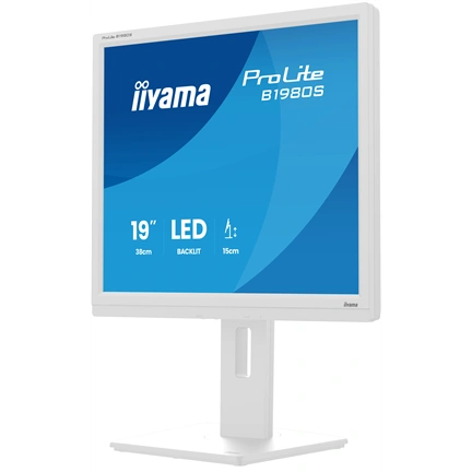 Iiyama ProLite B1980S-W1 monitor - 19" 1280x1024, TN, pivot, fehér