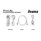 Iiyama ProLite T2252MSC-W2AG monitor - 21,5", PCAP+ 10 pontos érintőképernyős, FHD, IPS, 100Hz, USB hub, fehér
