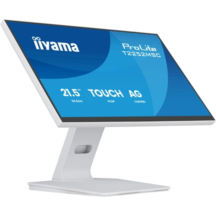 Iiyama ProLite T2252MSC-W2AG monitor - 21,5", PCAP+ 10 pontos érintőképernyős, FHD, IPS, 100Hz, USB hub, fehér