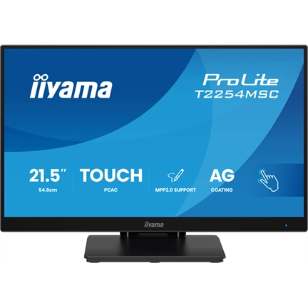 Iiyama ProLite T2254MSC-B2AG monitor - 21,5", PCAP+ 10 pontos érintőképernyős, MPP 2.0, FHD, IPS, 100Hz, USB hub, fekete