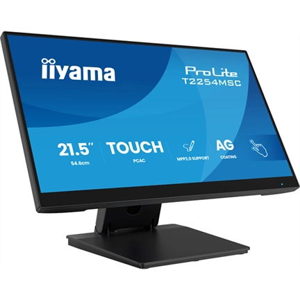 Iiyama ProLite T2254MSC-B2AG monitor - 21,5", PCAP+ 10 pontos érintőképernyős, MPP 2.0, FHD, IPS, 100Hz, USB hub, fekete