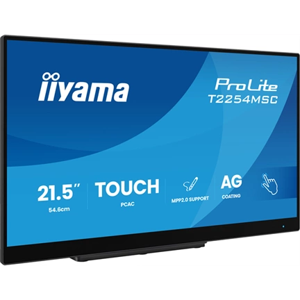 Iiyama ProLite T2254MSC-B2AG monitor - 21,5", PCAP+ 10 pontos érintőképernyős, MPP 2.0, FHD, IPS, 100Hz, USB hub, fekete