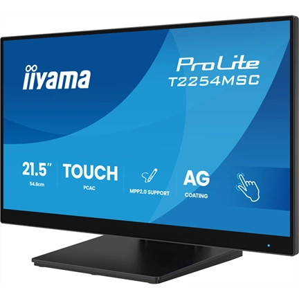 Iiyama ProLite T2254MSC-B2AG monitor - 21,5", PCAP+ 10 pontos érintőképernyős, MPP 2.0, FHD, IPS, 100Hz, USB hub, fekete