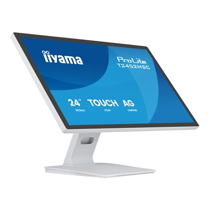 Iiyama ProLite T2452MSC-W1AG monitor - 24", PCAP+ 10 pontos érintőképernyős, FHD, IPS, 100Hz, USB hub, fehér