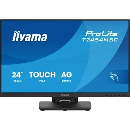 Iiyama ProLite T2454MSC-B3AG monitor - 24", InCell PCAP 10 pontos érintőképernyős, FHD, IPS, 83Hz, USB hub, fekete